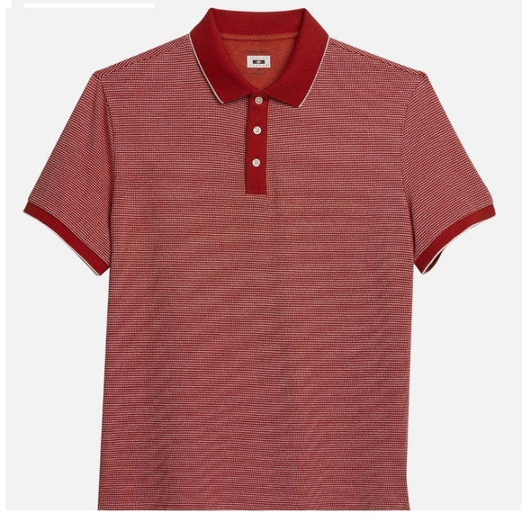 MEN'S EUC XXL JOSEPH ABBOUD POLO SHIRT, RUST WITH CREAM Modern Fit - Picture 6 of 6